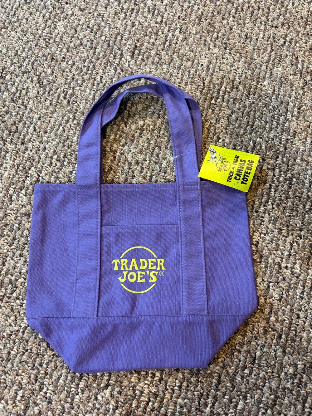 Trader Joe's Purple Mini Canvas Tote Bag